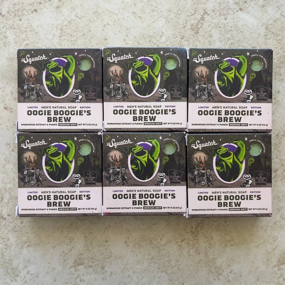 6 pk DR. SQUATCH Halloween Natural Bar Soap Limited Edition Oogie Boogie's Brew